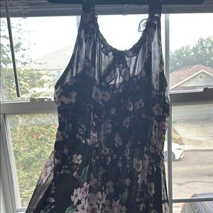 Floral Black Dress